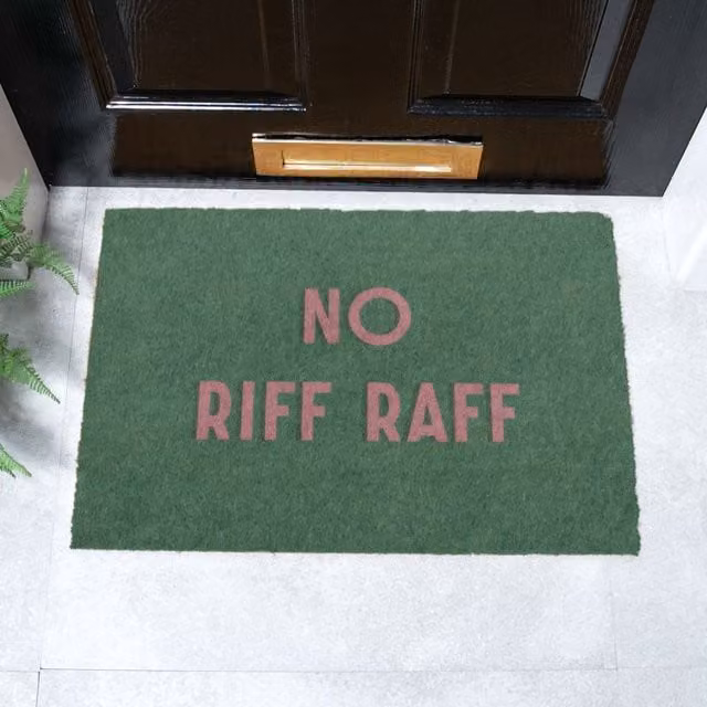 Artsy Mats No Riff Raff Doormat in Brown and Green, W: 60 cm, D: 40 cm