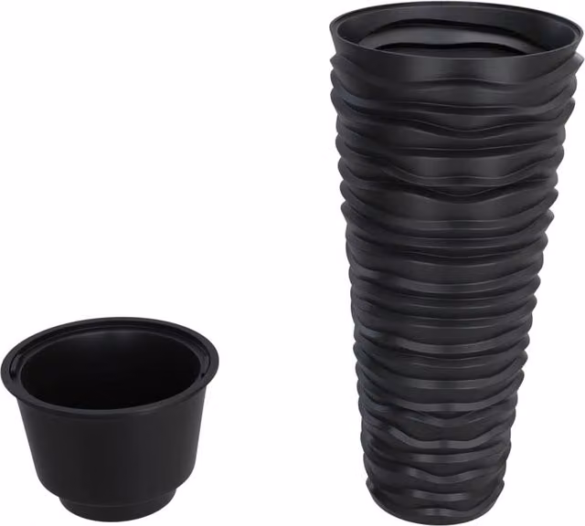 Berkfield Home Planter with Removable Inner Anthracite, Black Grooved Look Plastic Tub, 18/45 L – 1