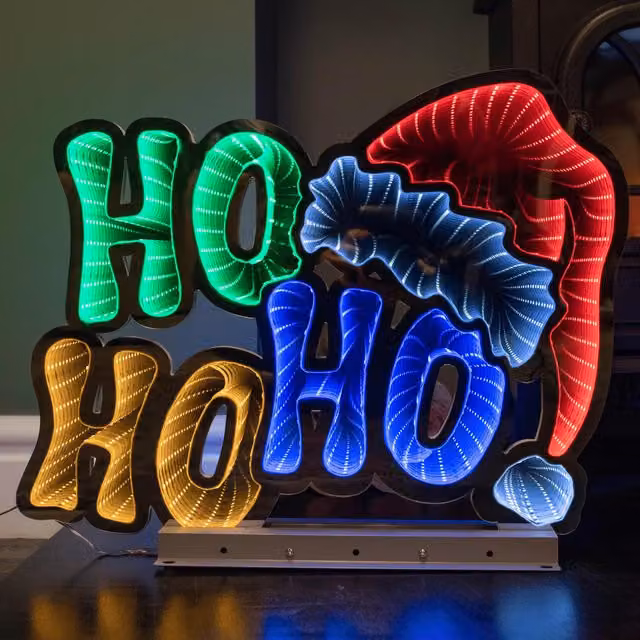 Samuel ALEXANDER Infinity Ho Ho Ho Multi-Coloured LED Decoration on Metal Base, Height: 40 cm – 1