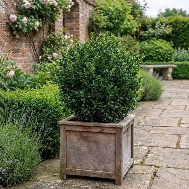 Plants By Post Euonymus Microphyllus Dark Green Box Hedge Shrub, 2L