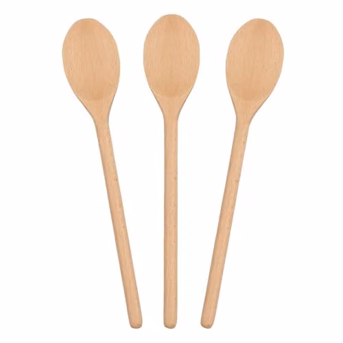 Argon Tableware Wooden Cooking Spoons, Pack of 3, Brown, Length: 30 cm