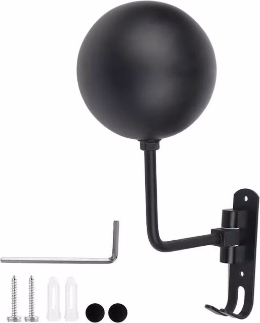 VOGREX Black Stainless Steel Wall Mounted Motorcycle Helmet Holder Hook – 1