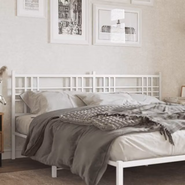 Berkfield Home Classic Metal Headboard in White, 180cm – 1