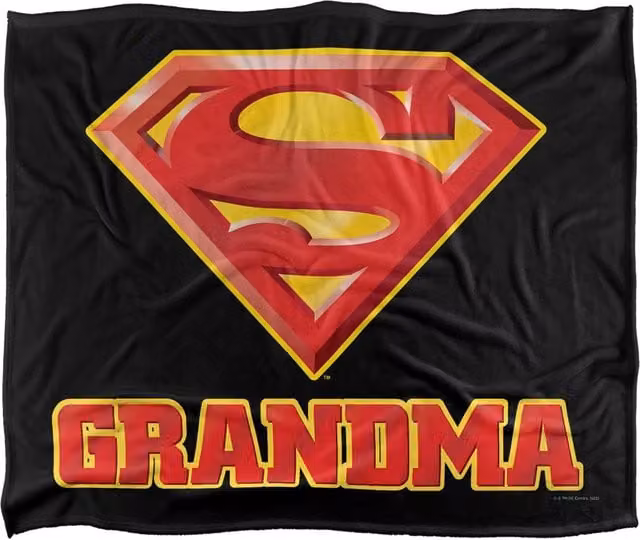 Warner Brothers Superman Logo Officially Licensed Super Soft Fluffy Throw Blanket, White and Multicolour, W: 152 cm, D: 127 cm – 1