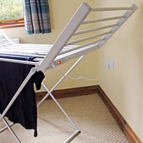 Actiasgear Indoor Electric Heated Folding Clothes Drying Rack, 220W Aluminium 18 Bar Airer, White – 3