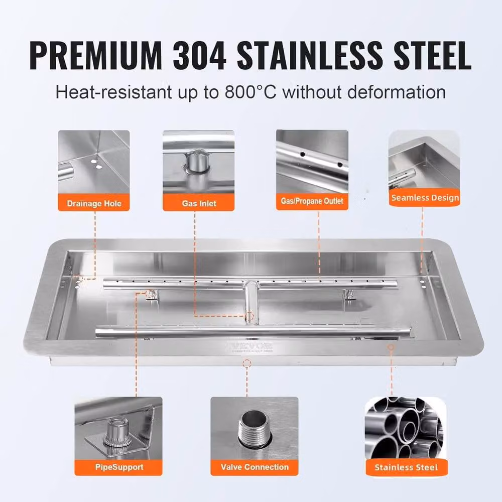 London Boutique Silver Drop-In Fire Pit Disposable Lighter Kit – 3