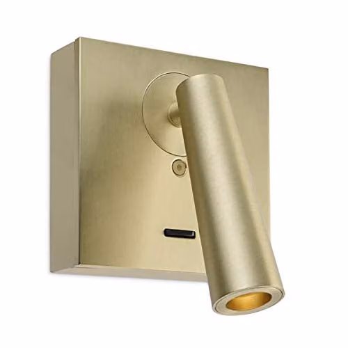 Netlighting LEDS C4 Gamma LED Wall Reading Light in Gold/Brass, 179lm, 2700K Warm White