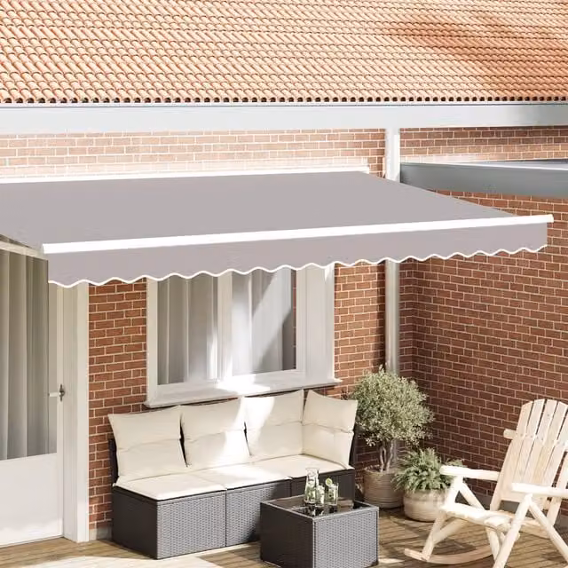 Berkfield Home Awning Valance in Light Grey, W: 380 cm, H: 20 cm – 1