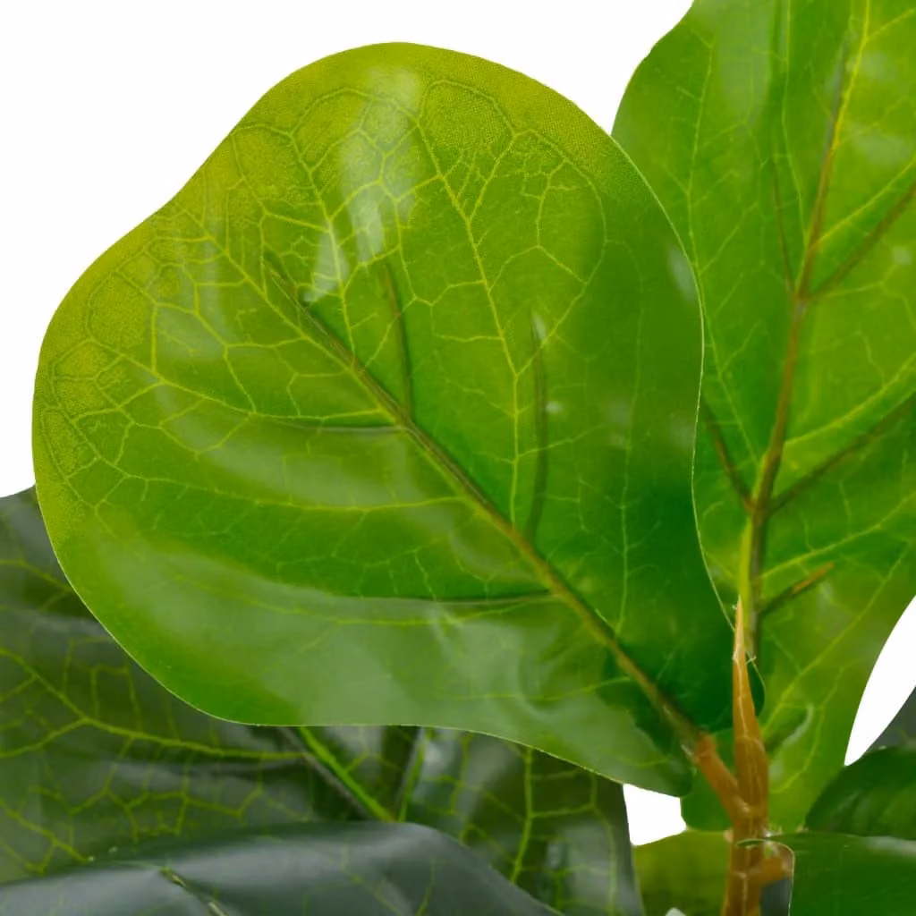 Berkfield Home Artificial Fiddle Leaf Plant with Pot, Green, Height: 45 cm – 2