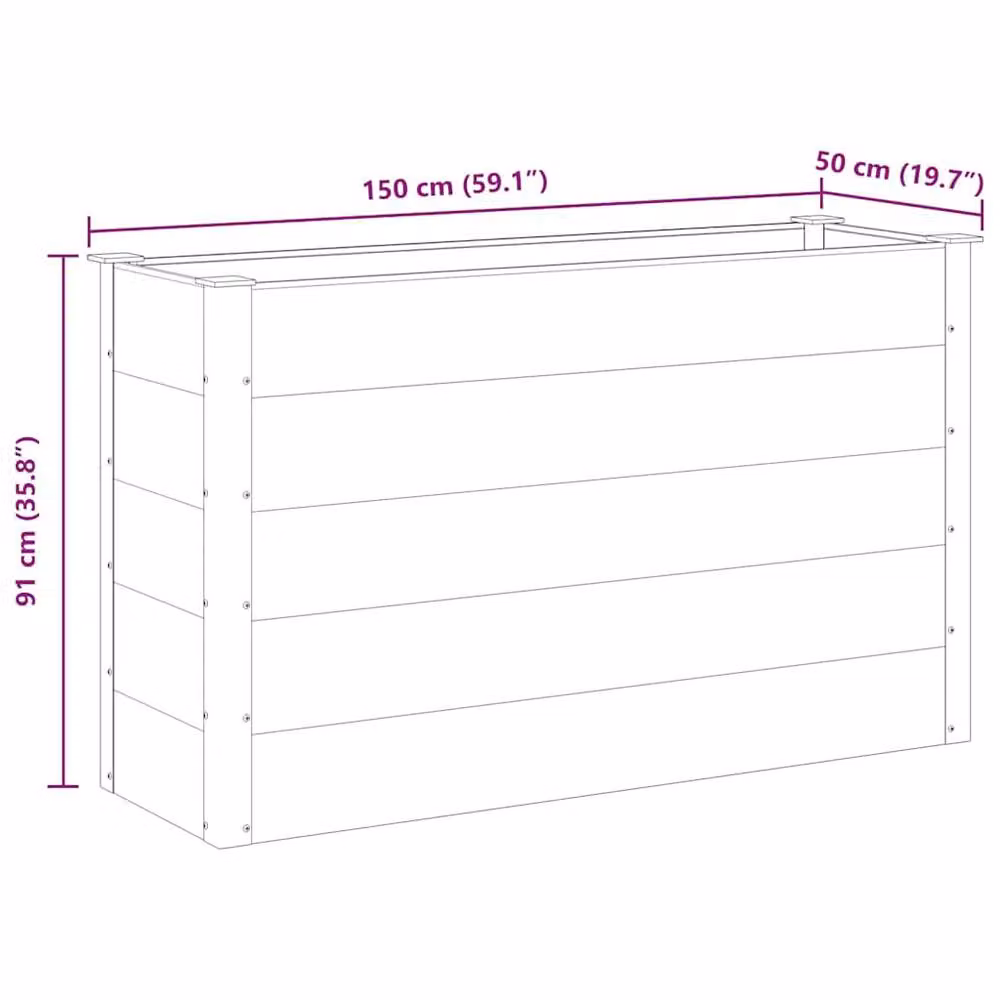 Berkfield Home Garden Grey WPC Raised Bed W/D/H: 150 x 50 x 91 cm – 5