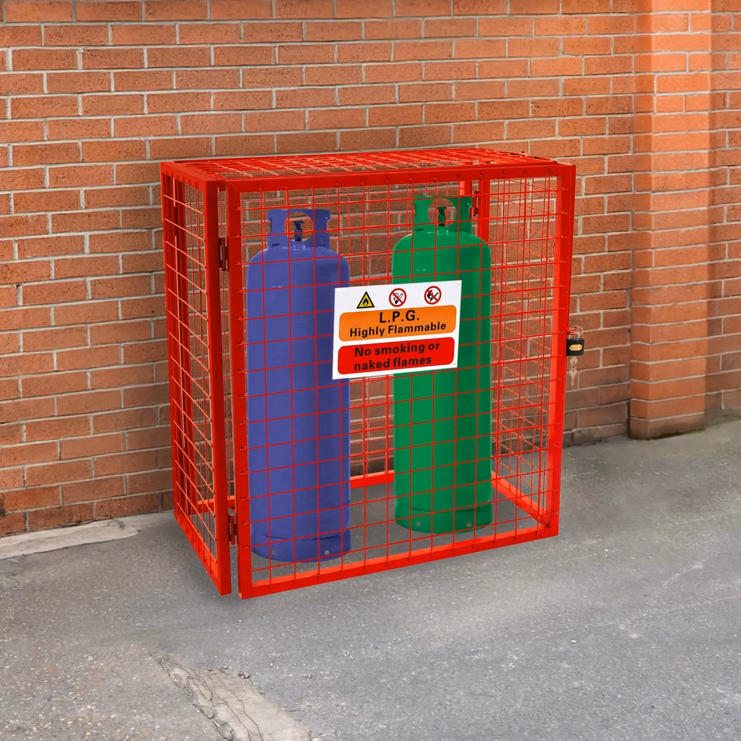 Monstershop Red Collapsible Mesh Gas Bottle Cage, W/D/H: 90 x 80 x 43 cm – 6