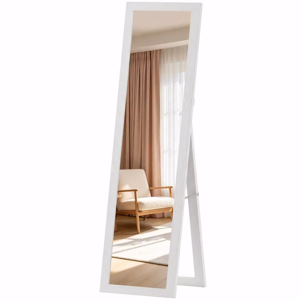 Rolipo Full Length Freestanding Rectangular Mirror in White, W: 37 cm, H: 157 cm – 2
