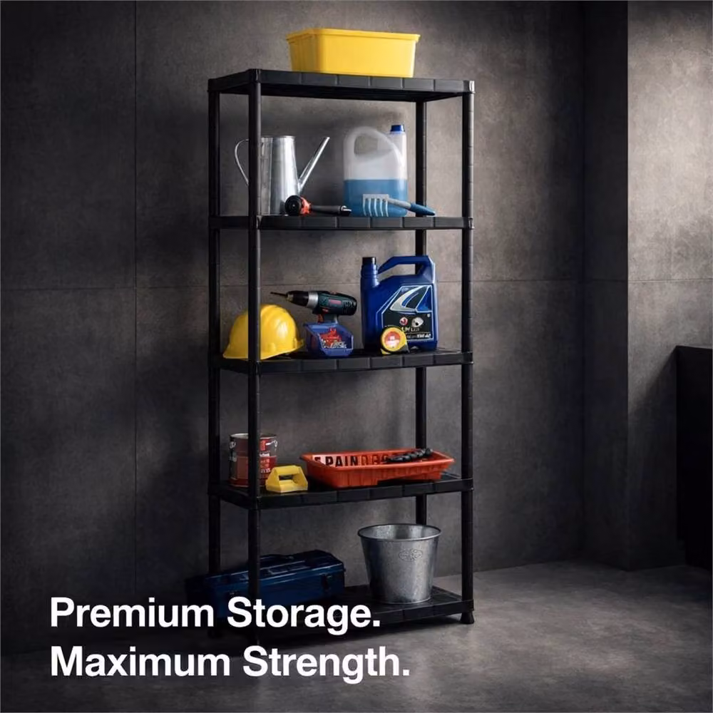 Nordara 5 Tier Black Plastic Freestanding Storage Rack – 2