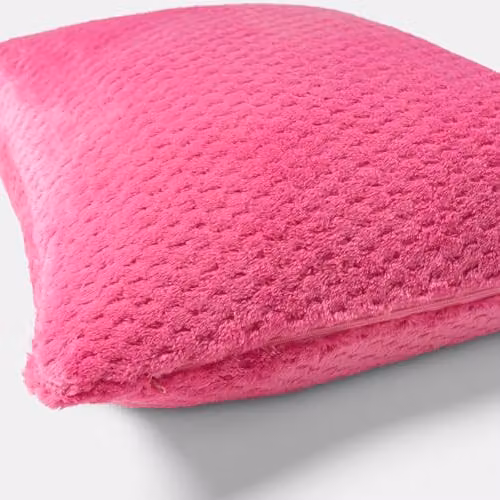 OHS Waffle Fleece Square Cushion Covers, Pack of 2, Pink, 45 x 45 cm – 2