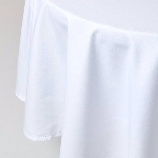 Homescapes Plain White Cotton Classic Tablecloth