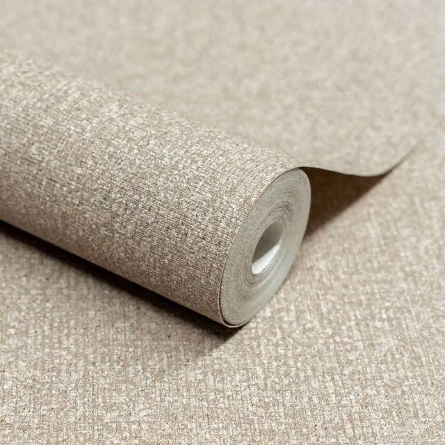 Grandeco Boutique Monroy Semi Plain Embossed Wallpaper in Beige