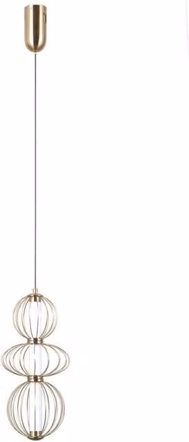 Netlighting Rabel Wire Frame Pendant Ceiling Light in Gold/Brass with 3x LED Warm White 3000K