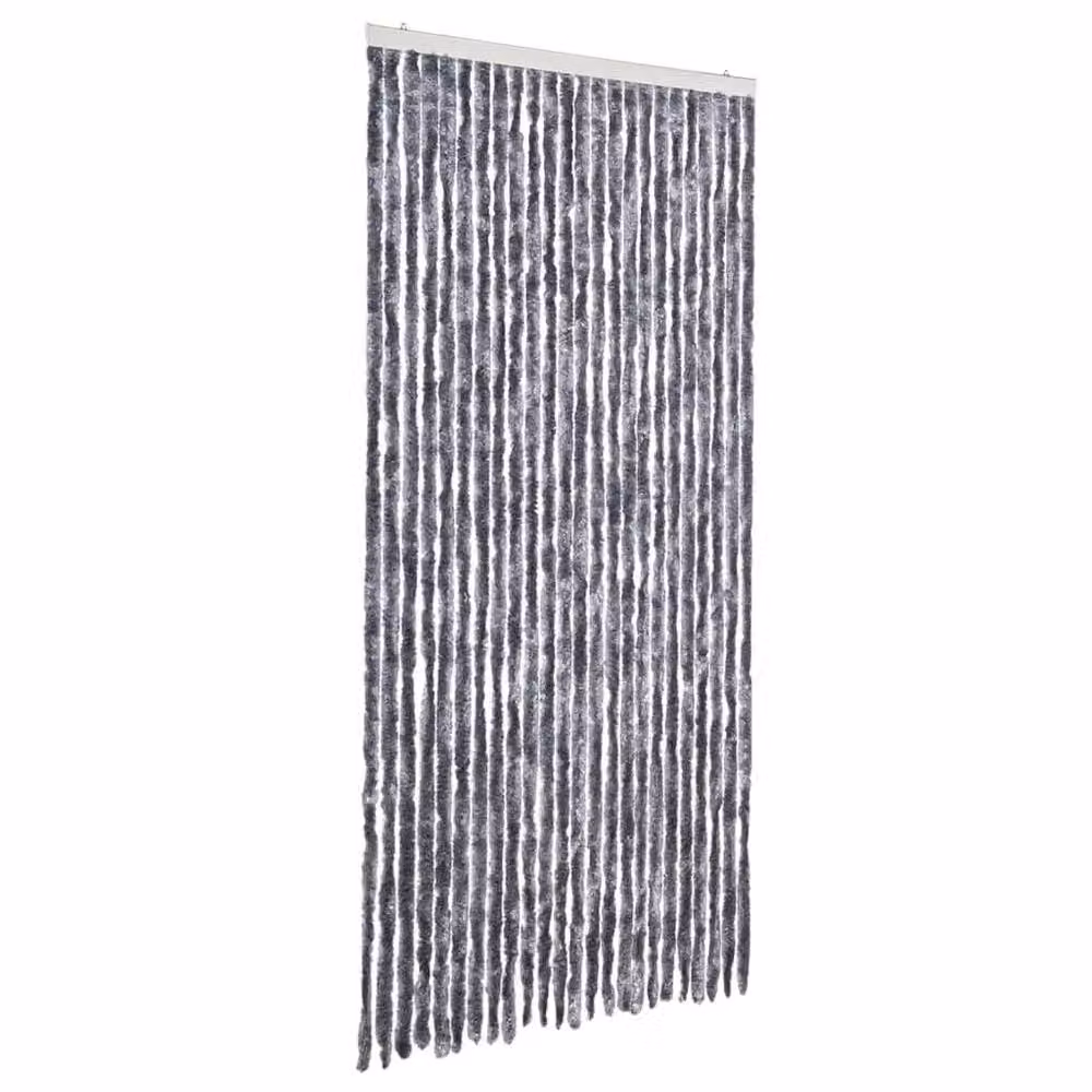 Berkfield Home Silver Chenille Insect Curtain, W/H: 100 x 220 cm – 3