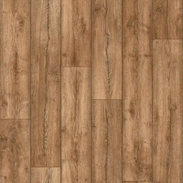 Vinyl Flooring UK Wood Effect Brown Cushion Backed Vinyl Flooring Sheet, W: 100 cm, L: 300 cm