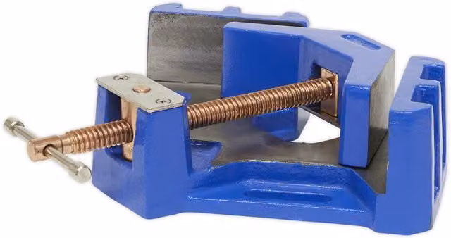 Loops 215mm Welding Vice with Self-Centring Swivel Jaw and 90 Degree Angle Welding Aid in Blue and Multicolour Cast Iron
