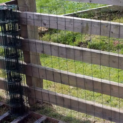 Actiasgear Green PVC Coated Galvanised Steel Garden Wire Fence Roll, H: 120 cm, Mesh: 100 mm x 75 mm, Wire Thickness: 2 mm – 4