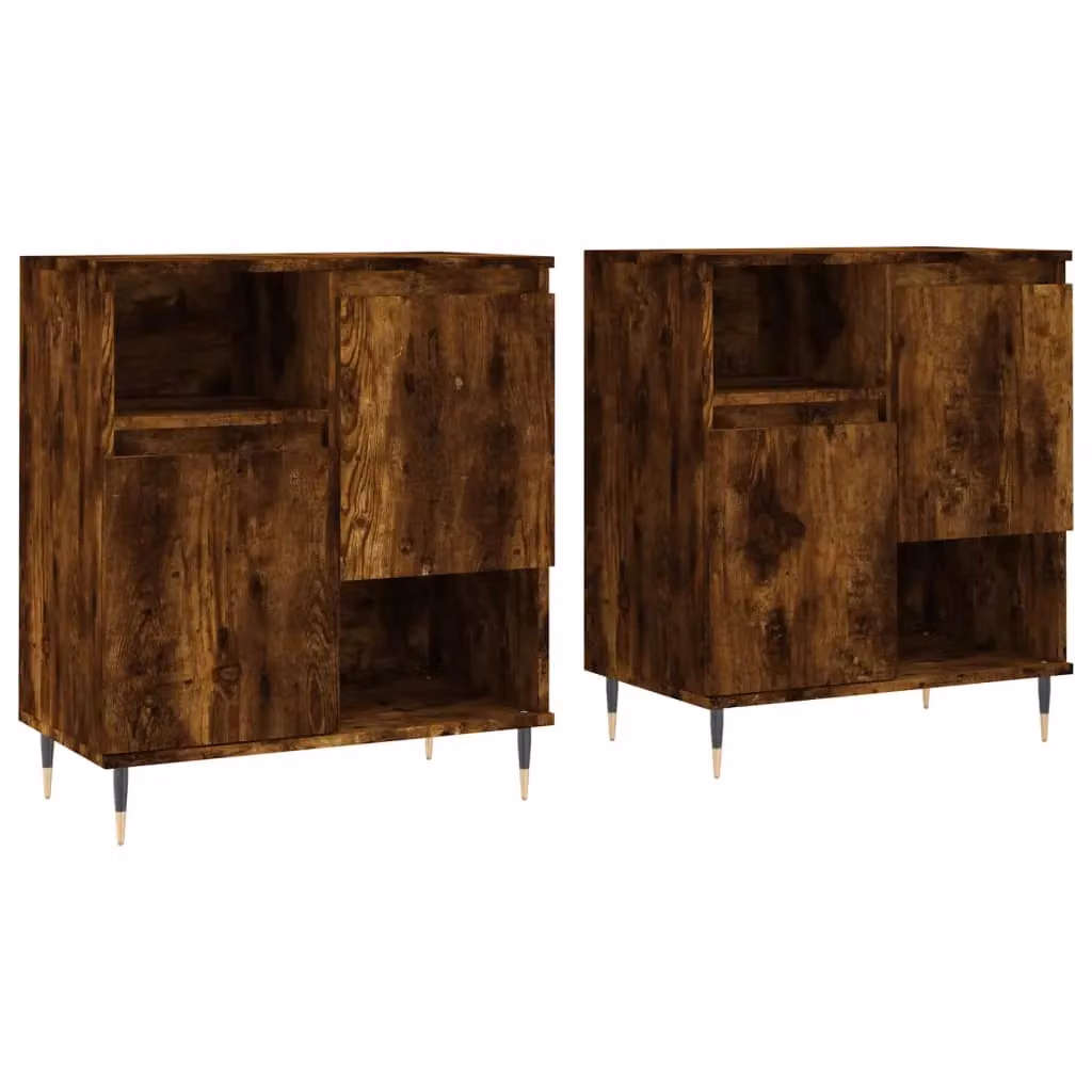 Berkfield Home Set of 2 Smoked Oak Sideboards in Brown Engineered Wood – 2