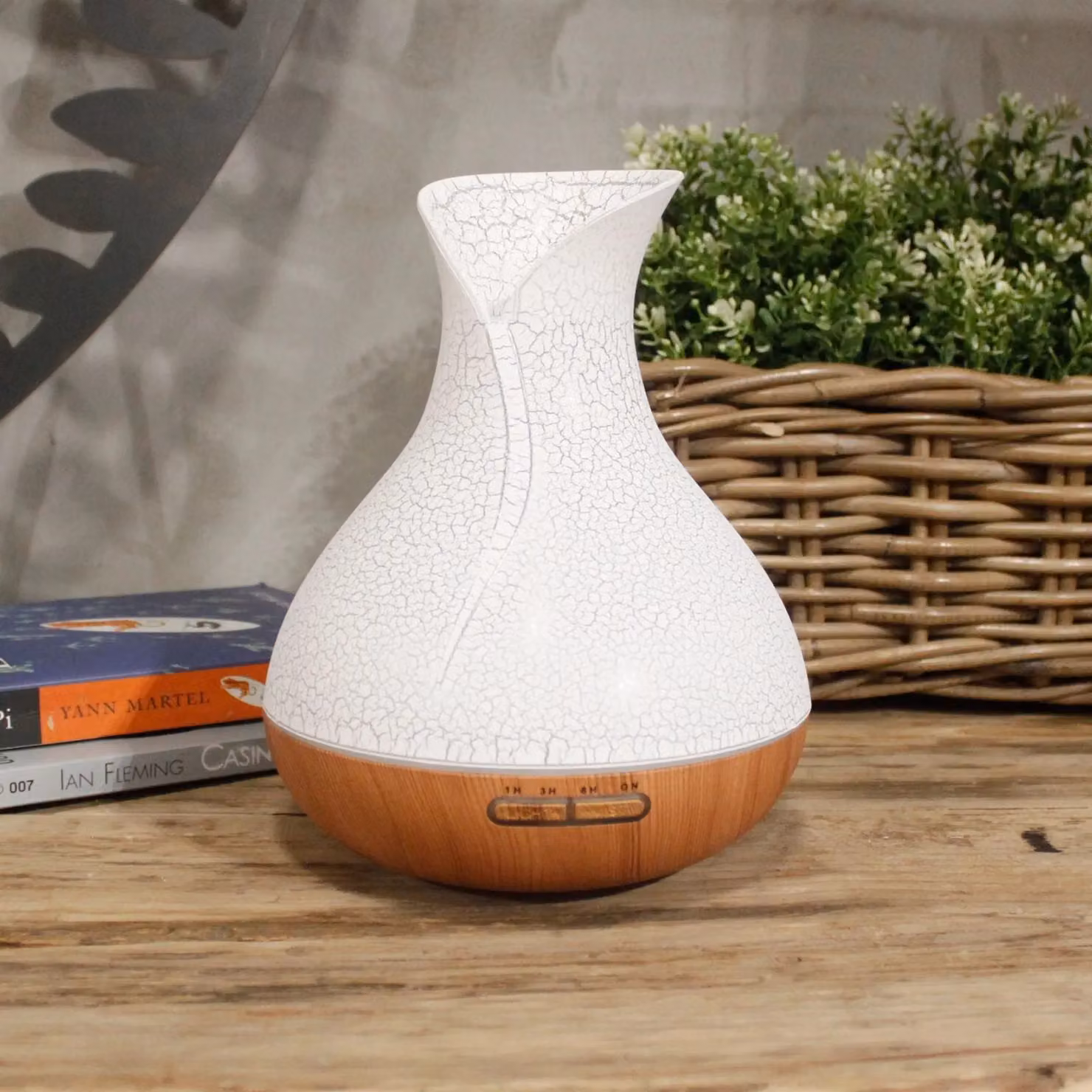 KDMD Palma Shell Effect USB Aroma Diffuser with Colour Change and Timer in White – 4