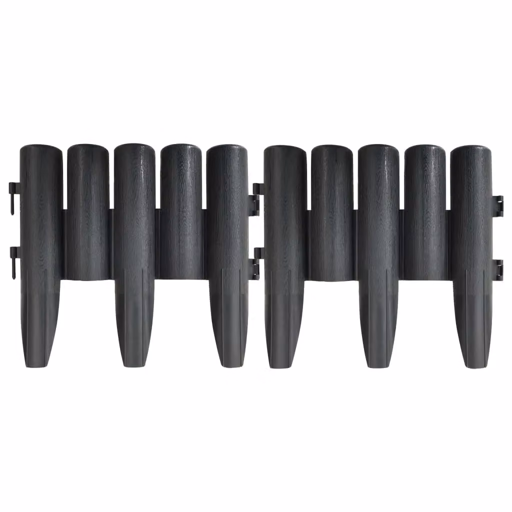 Berkfield Home Lawn Edgings, 36 Pieces, Anthracite, 10 m, Plastic – 4