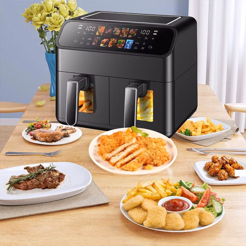 SPETLEK Dual Zone Digital Air Fryer Oven with 9L Capacity and 100 Tray in Black – 4