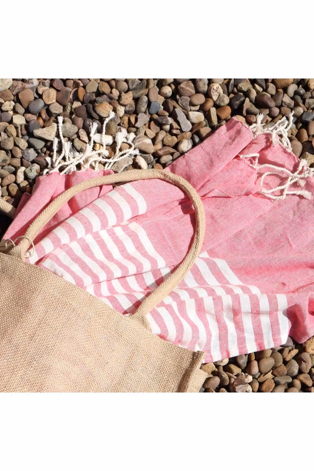 KDMD Pink Cotton Pario Towel Handcrafted Indian Beach Wrap – 2