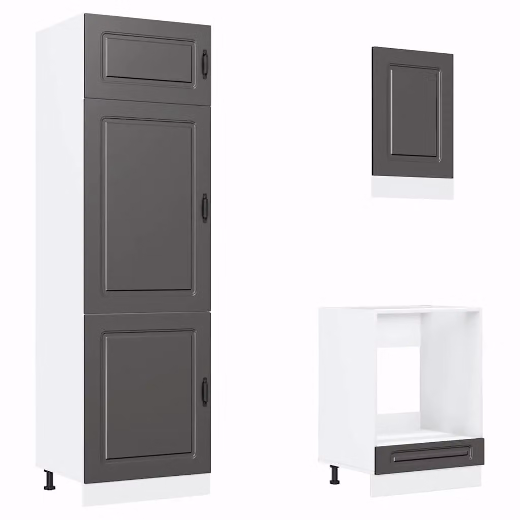 Berkfield Home Kalmar 7 Piece Modern Black Kitchen Cabinet Set in Engineered Wood – 3