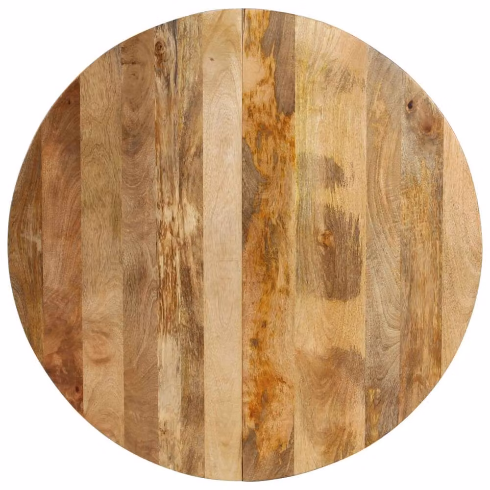 Berkfield Home Round Vintage Mango Wood Dining Table in Brown, W: 110 cm, D: 75 cm – 2