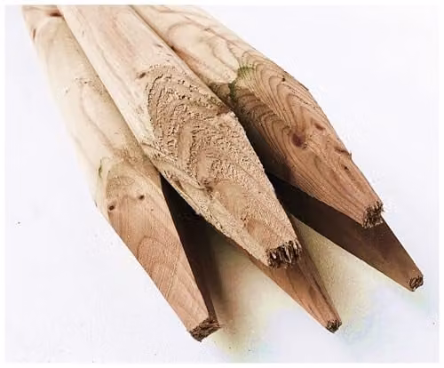 F&G Supplies Pressure Treated Round Wooden Fence Posts, 10 Pack, H: 180 cm, Diameter: 5 cm – 3