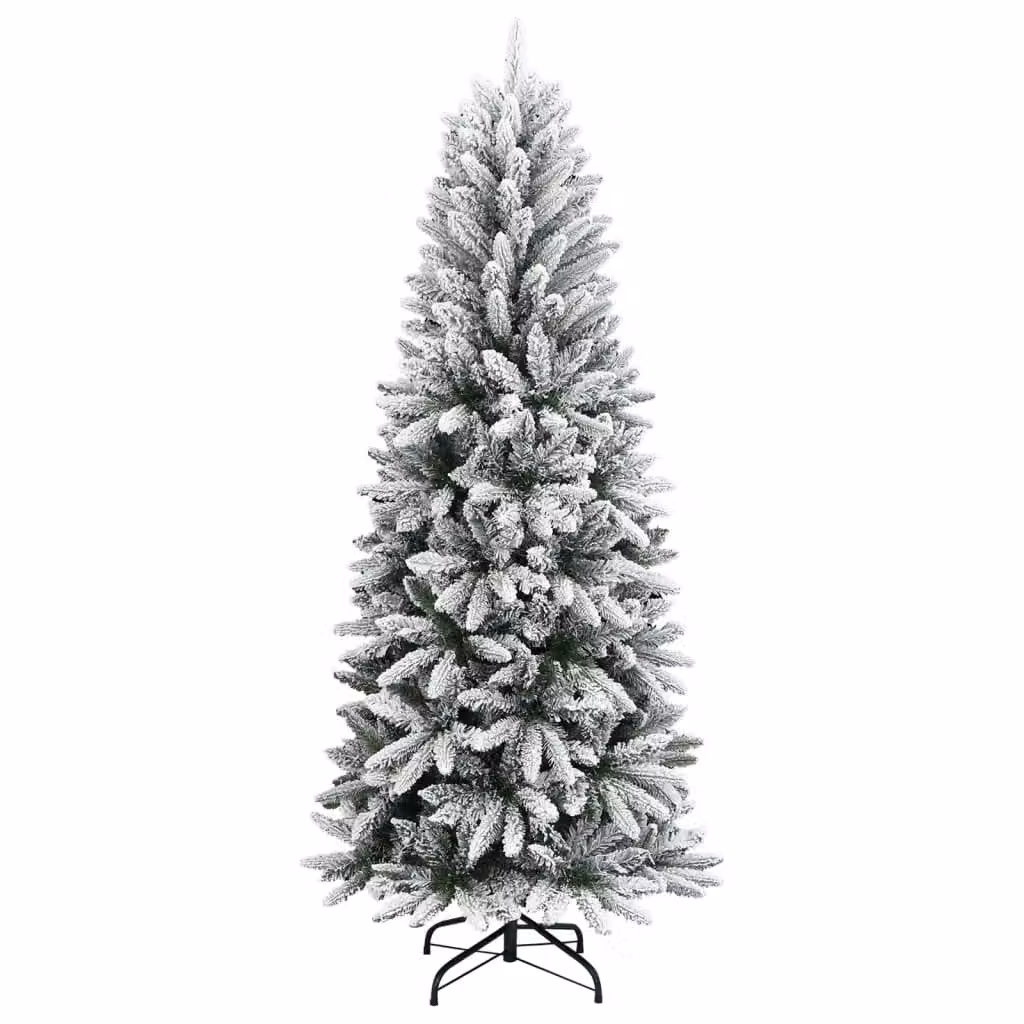 Berkfield Home Artificial Flocked Snow Christmas Tree in White, Height: 180 cm – 2