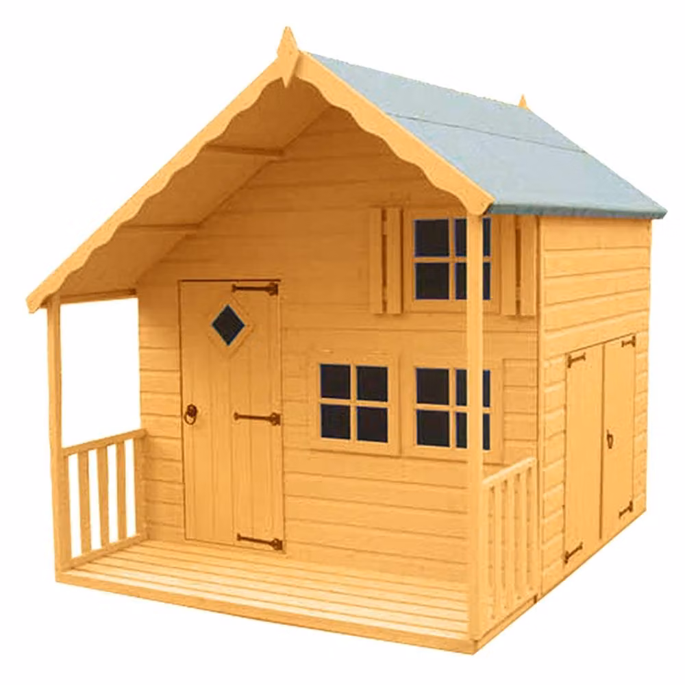 Shires Crib Wooden Kid's Wendy House Playhouse in Brown – 2