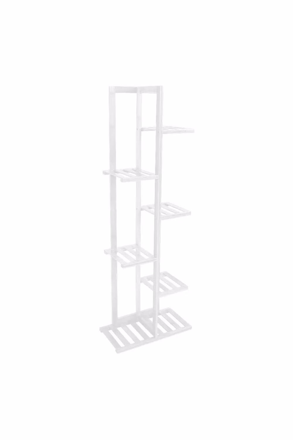 Living and Home 6-Tier Rustic Wooden Plant Stand in White – 2