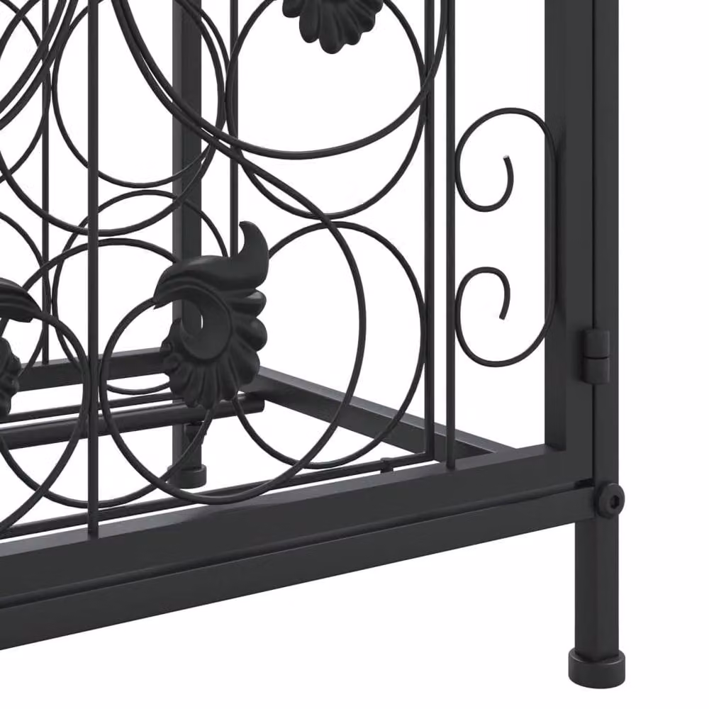 Berkfield Home Black Wrought Iron Wine Rack for 41 Bottles, W/D/H: 45 x 36 x 120 cm – 3