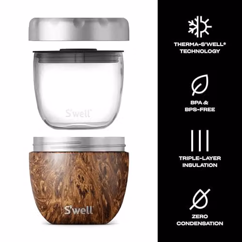 S'well Eats 2-in-1 Food Bowl with Screw-Top Lid, 636ml, Brown – 3