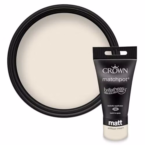 Crown Walls & Ceilings Matt Paint Tester Pot, Mid Cream/Beige, 40ml