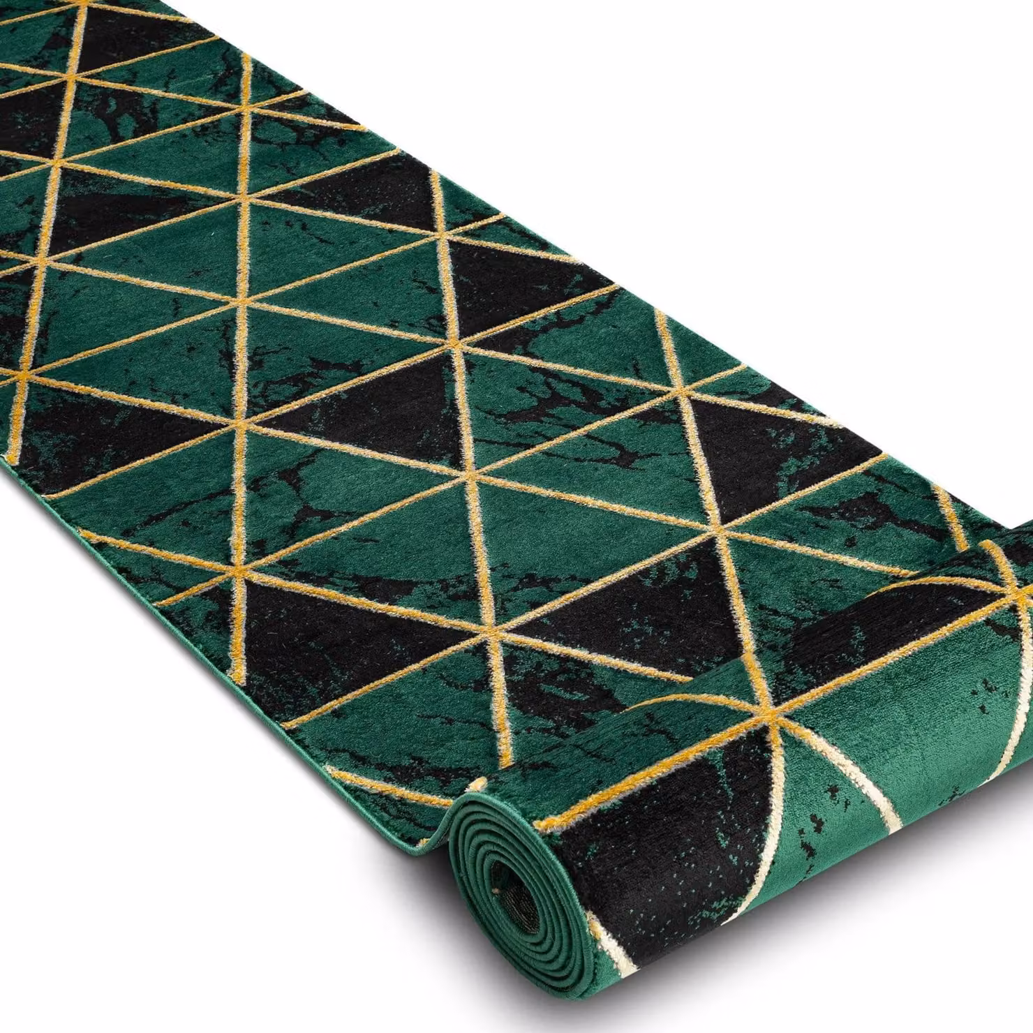 RugsX Exclusive Emerald Green Geometric Runner, W: 70 cm, L: 230 cm – 2