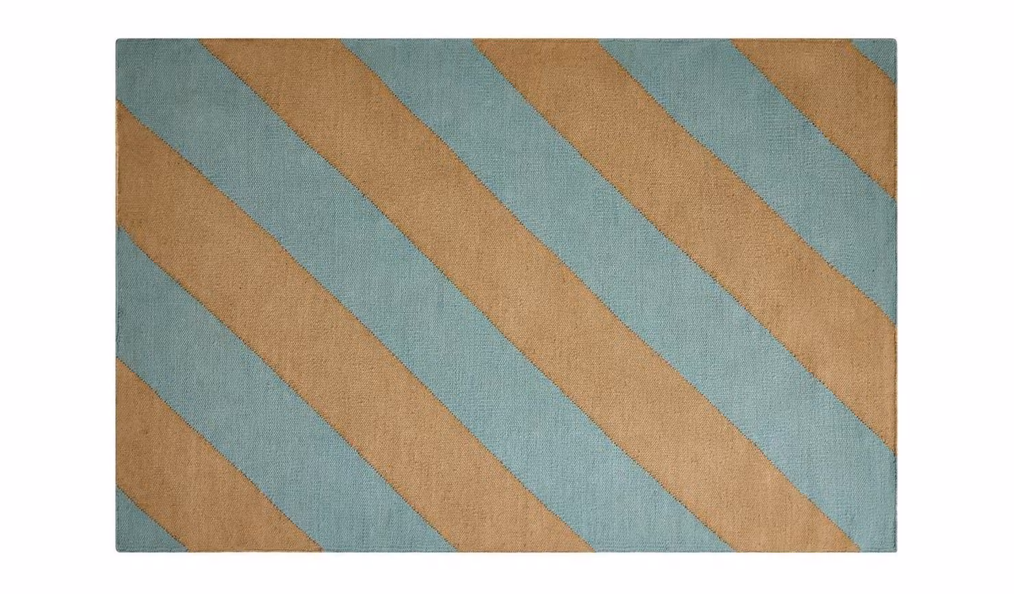 Archive Blue Diagonal Stripe Flatweave Rug, W: 160 cm, D: 230 cm