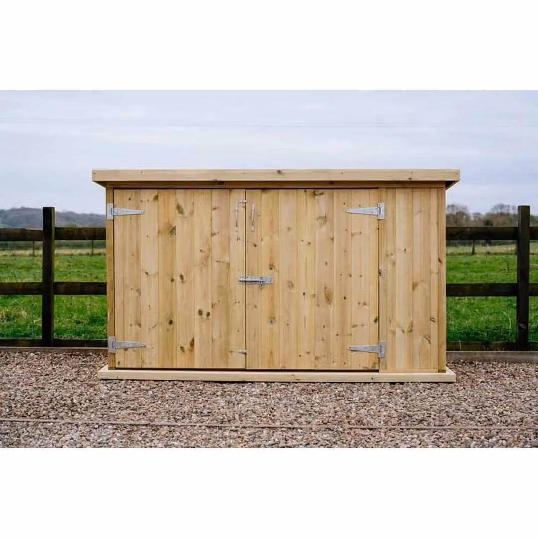 Buttercup Farm Chipping Small Bin Store in Brown Timber, W227 x D96 x H127 cm – 2