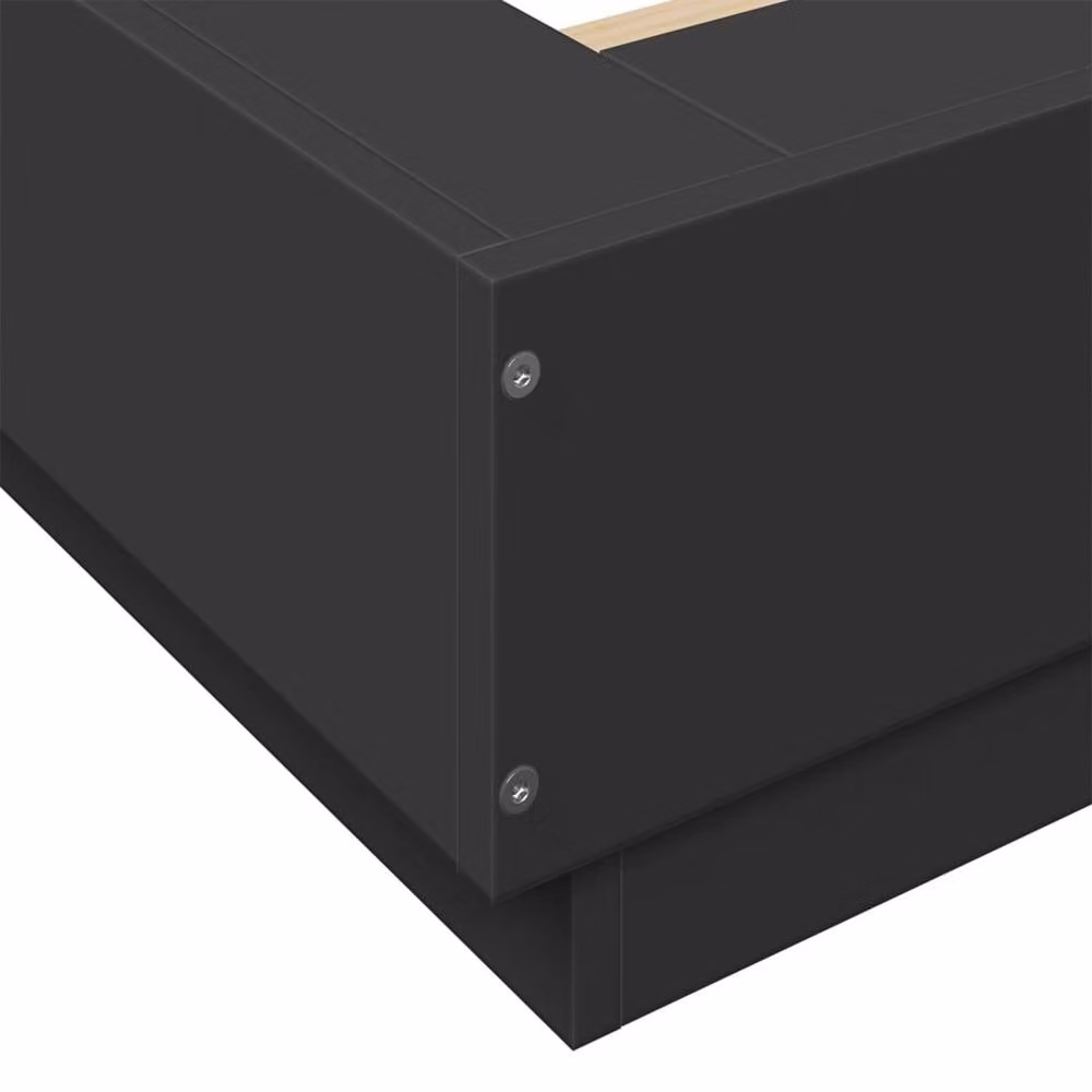 Berkfield Home Durable Bed Frame with LED Under-Bed Lighting in Black, W/D/H: 120 x 190 x 23 cm – 3
