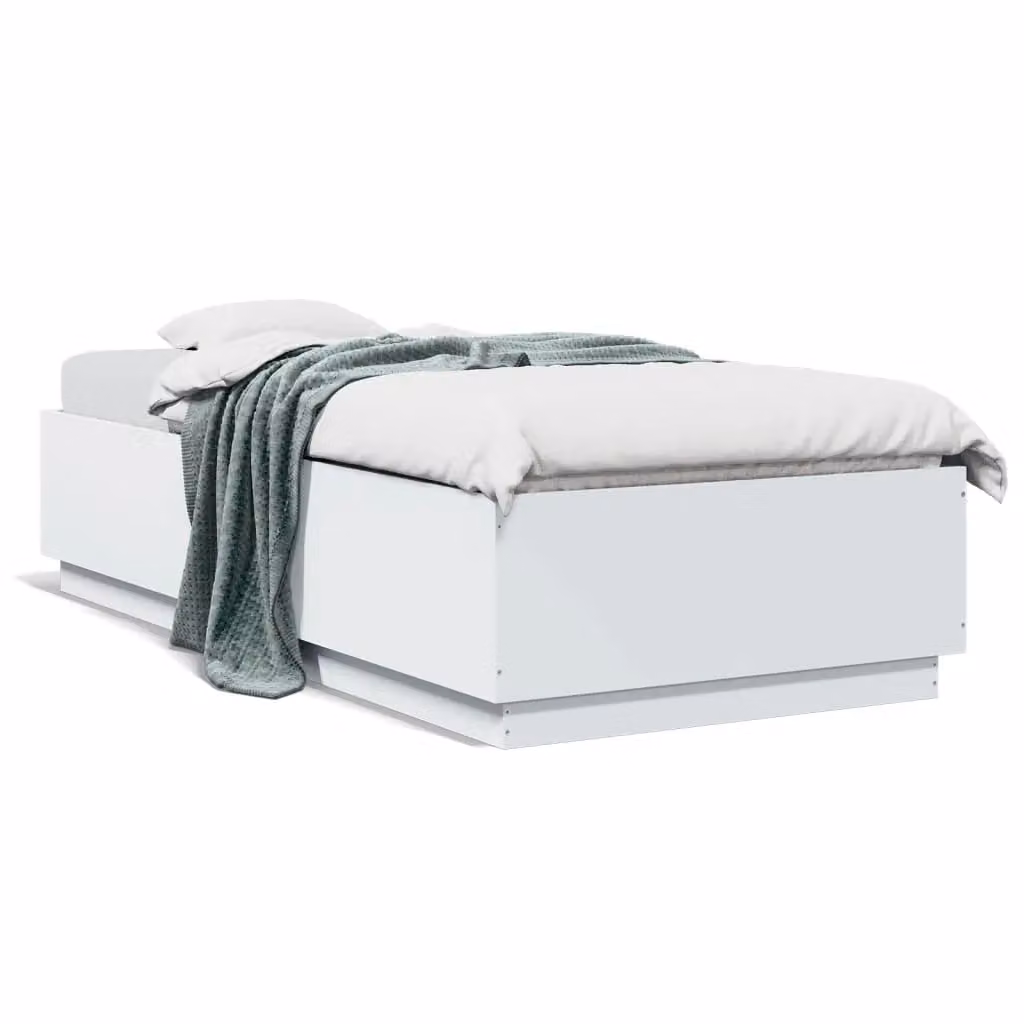 Berkfield Home Modern White Bed Frame W/D/H: 90 x 200 cm – 2