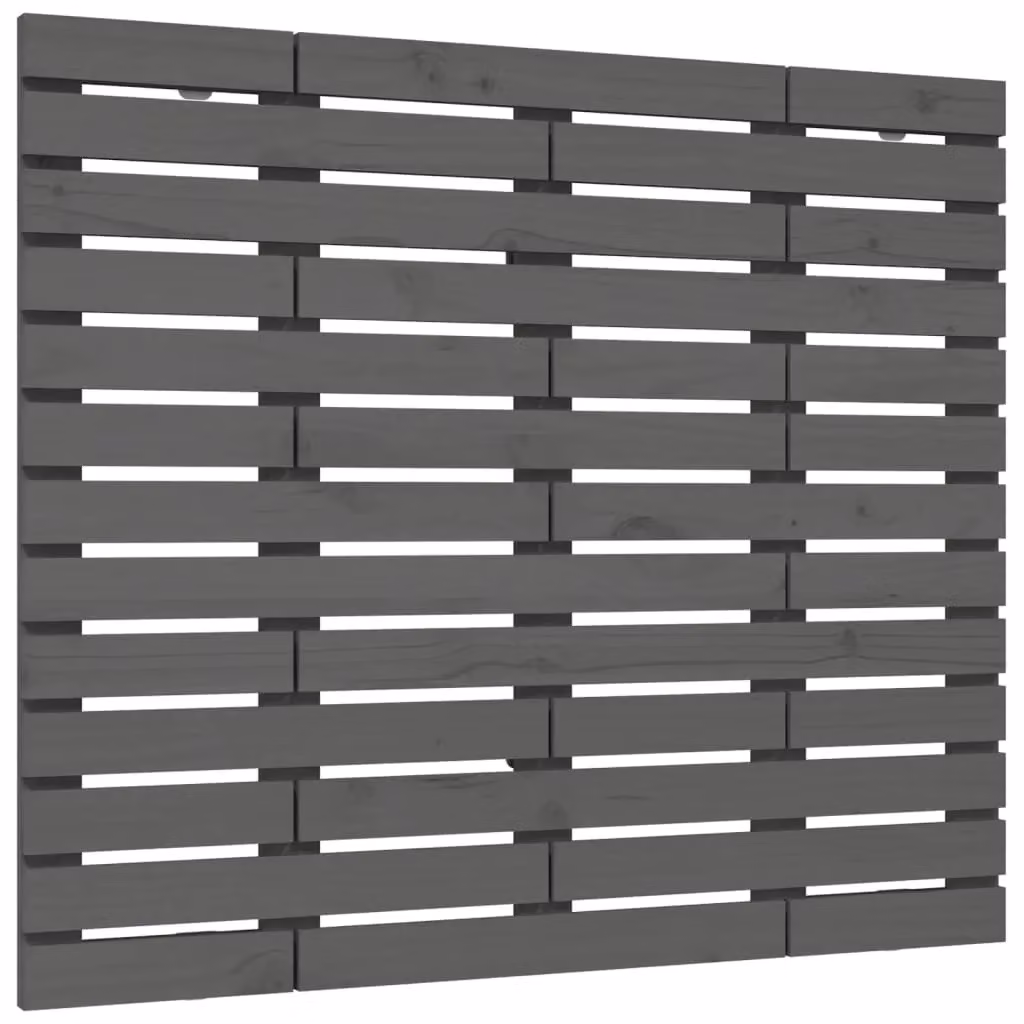 Berkfield Home Grey Rustic Solid Pine Wall Mount Headboard W: 106 cm, D: 3 cm, H: 91.5 cm – 2