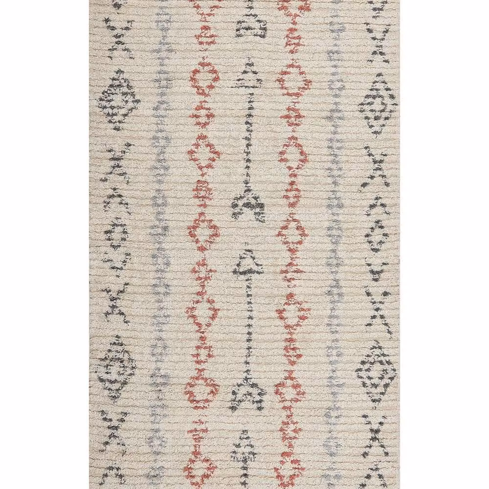 Wyld and Coco Beige Cotton Hand-Tufted Geometric Boho Rectangular Rug W: 80 cm, L: 150 cm – 2