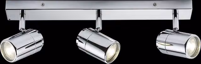 Netlighting GU10 Triple Bar Spotlight in Chrome and Grey, 20W, IP44, Dimmable and Adjustable – 1