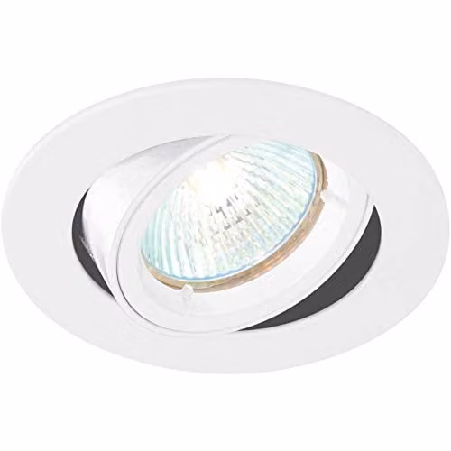 Netlighting Cast Modern Adjustable Recessed Downlight in Gloss White, GU10 Halogen, Dimmable