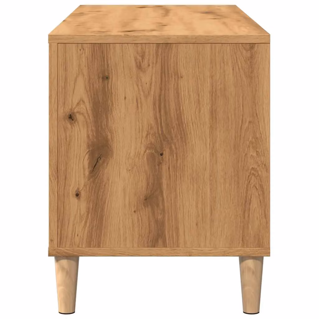 Berkfield Home Artisan Oak Record Cabinet in Brown, W/D/H: 100 x 38 x 48 cm – 4