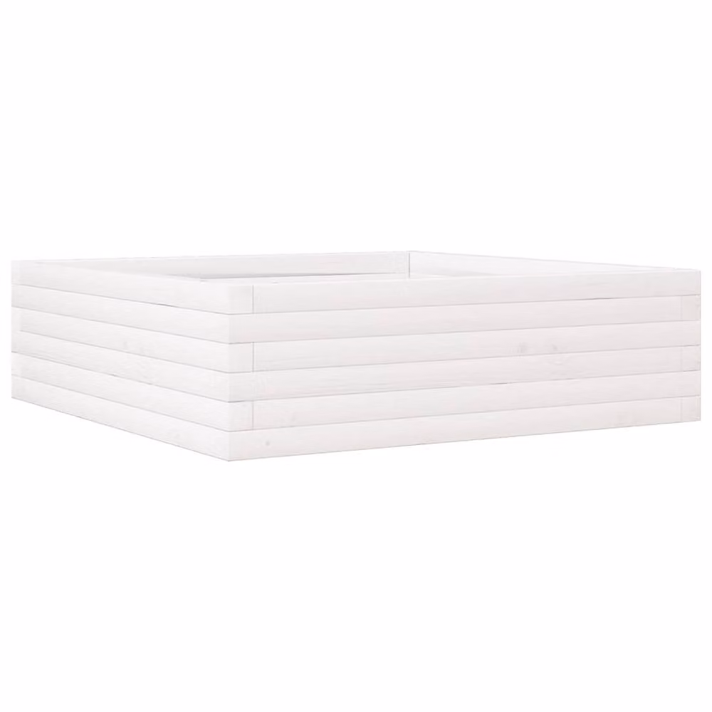Berkfield Home Decorative White Garden Planter made from Solid Wood, W/D/H: 80 x 80 x 23 cm – 2